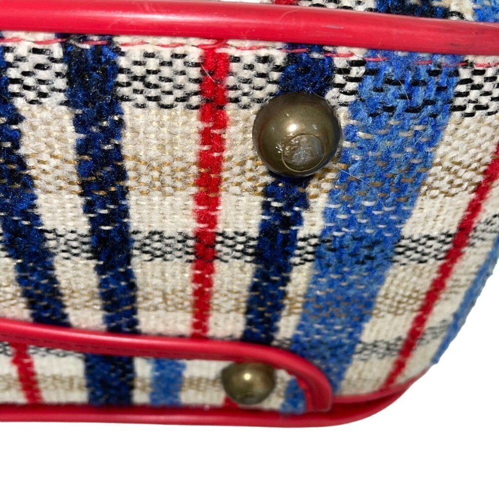 Vintage Womens Suitcase Multicolor Mcm Plaid With Lock and Keys - Picture 5 of 10